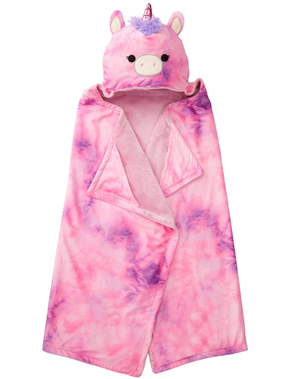 Squishmallows Lola Kids Hooded Throw, Wearable Plush, Pink